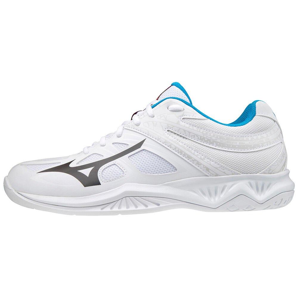 Men's Mizuno Volleyball Shoes White/Black/Blue Thunder Blade 2 Shoes - V1GA197046